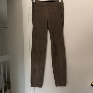 Tahari faux suede skinny pants